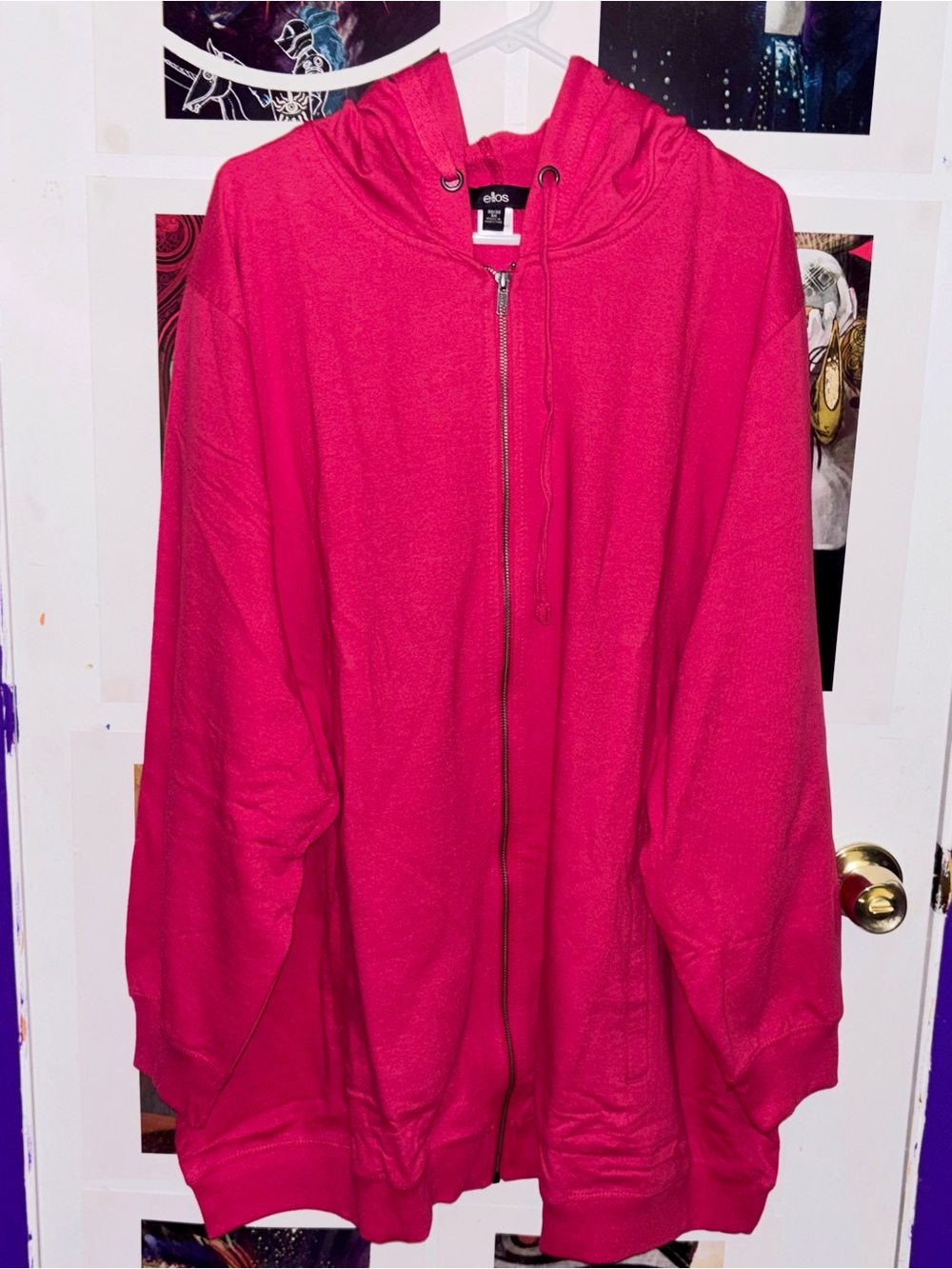 Ellos Red Zip-Up Hooded Jacket